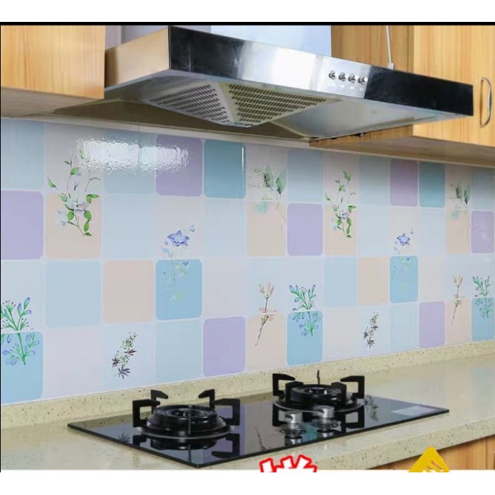 Decal dán bếp tráng nhôm cách nhiệt hoa ly tím khổ 60cm