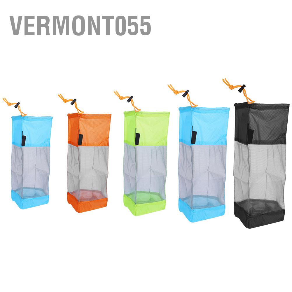 Vermont055 Portable Storage Foldable Washing Clothes Laundry Basket Bag Mesh Net Drawstring