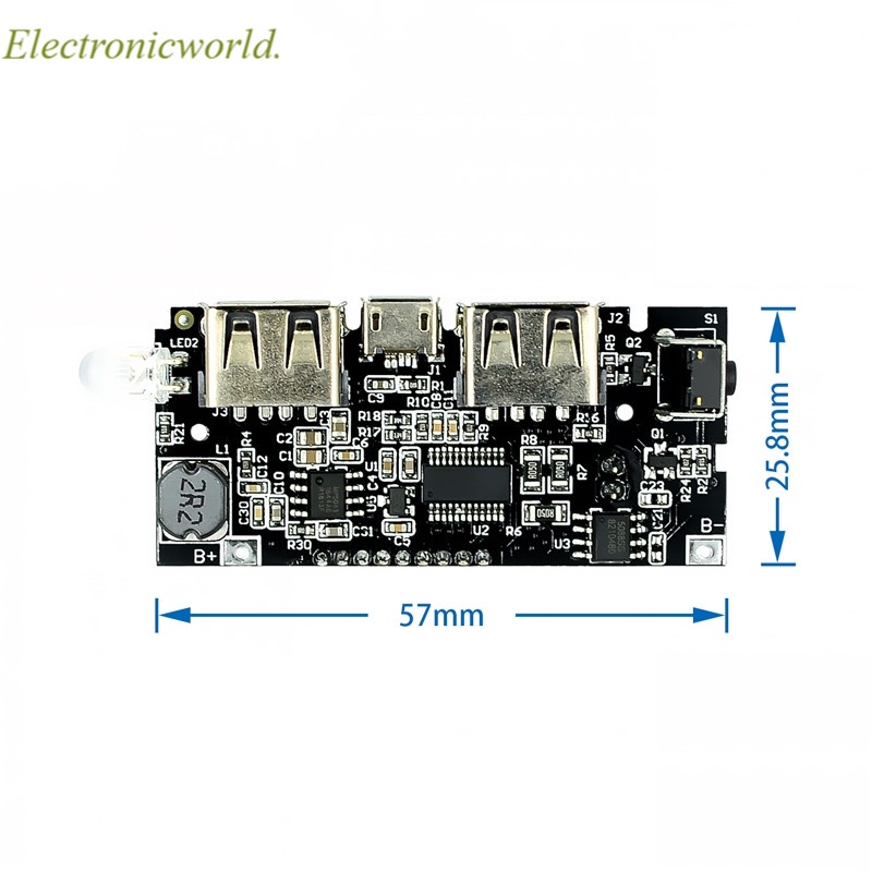 Mô Đun Sạc Pin Lithium 18650 5v 1a 2.1a Màn Hình Lcd Kỹ Thuật Số Cổng Usb Kép