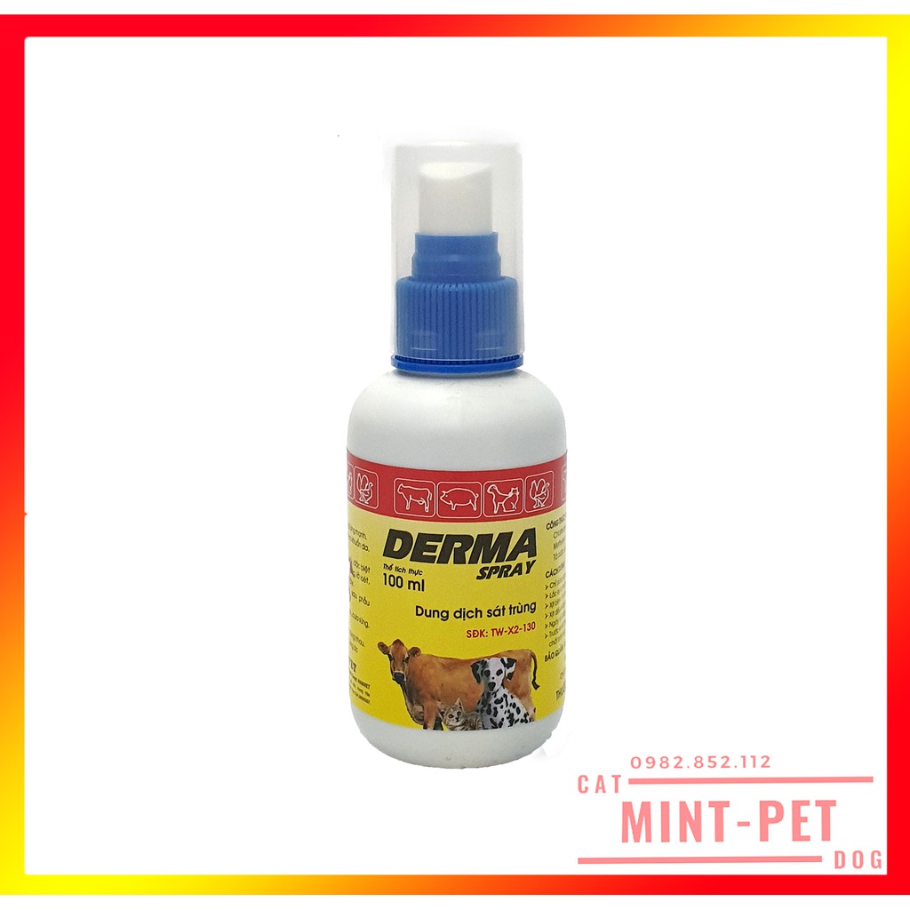 Dung dịch sát trùng vết thương thú cưng DERMA ( 100ml ) #MintPet