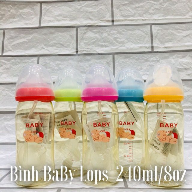 Bình sữa Baby Lops ( núm ti mềm cổ rộng )