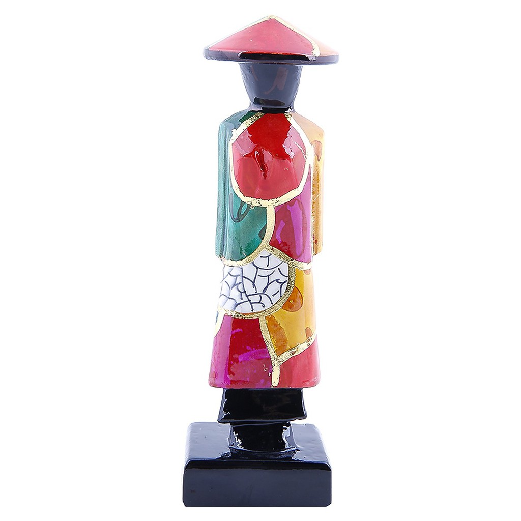 Tượng Gỗ Sơn Mài Cô Gái Áo Dài Việt Nam 15cm