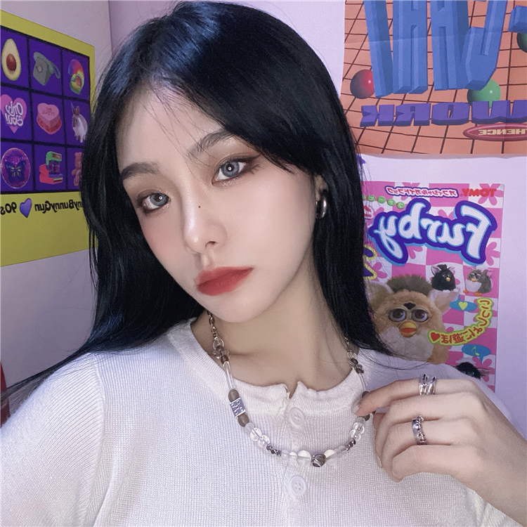 vòng cổ Hình Bướm Đính Ngọc Trai Phong Cách Hip Hop Hàn Quốc