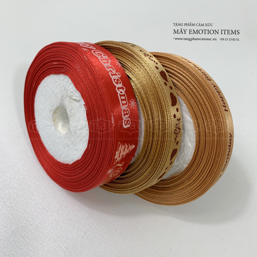 Ribbon Ruy băng lụa cuộn dài 22m bản rộng 2cm nhiều màu