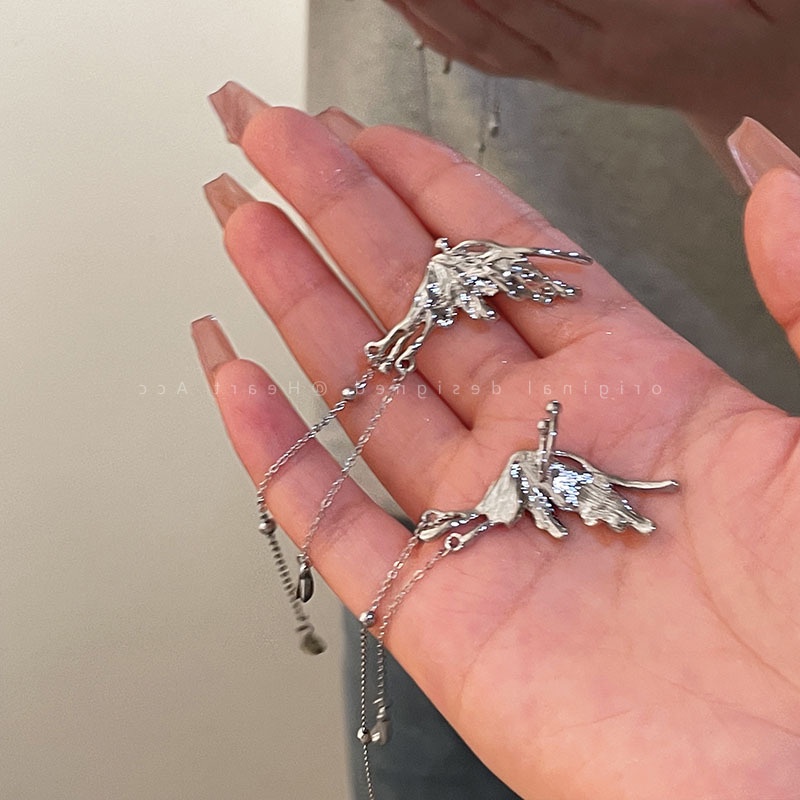 Khuyên Kẹp Vành Tai Dáng Dài Hình Bướm Thời Trang Cá Tính