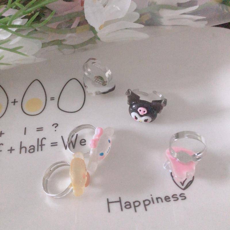 Sanrio Nhẫn Hình Cún Yugui Hoạt Hình Dễ Thương Có Thể Điều Chỉnh Làm Quà Tặng Cho Bạn Gái / Bạn Gái