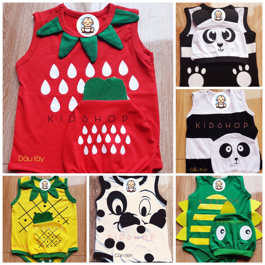 Bodysuit cho Bé - Bodychip hình thú hình thú dễ thương - KIDSHOP (MADE IN VIETNAM)