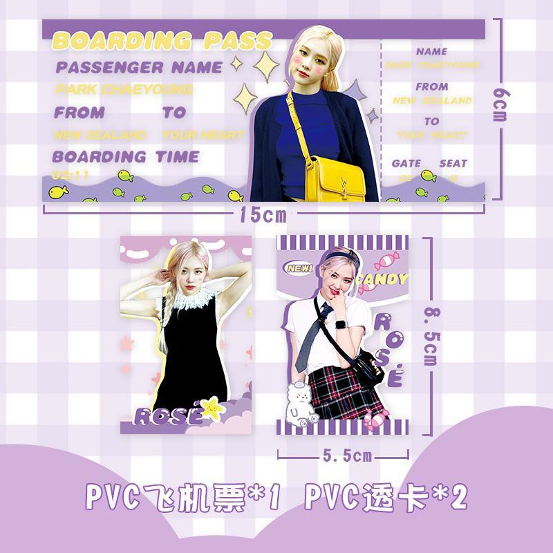 Bộ phụ kiện banner + miếng dán +PVC ticket + thẻ ảnh + bưu thiếp + ảnh polaroid phong cách Rosé nhóm nhạc Blackpink | BigBuy360 - bigbuy360.vn