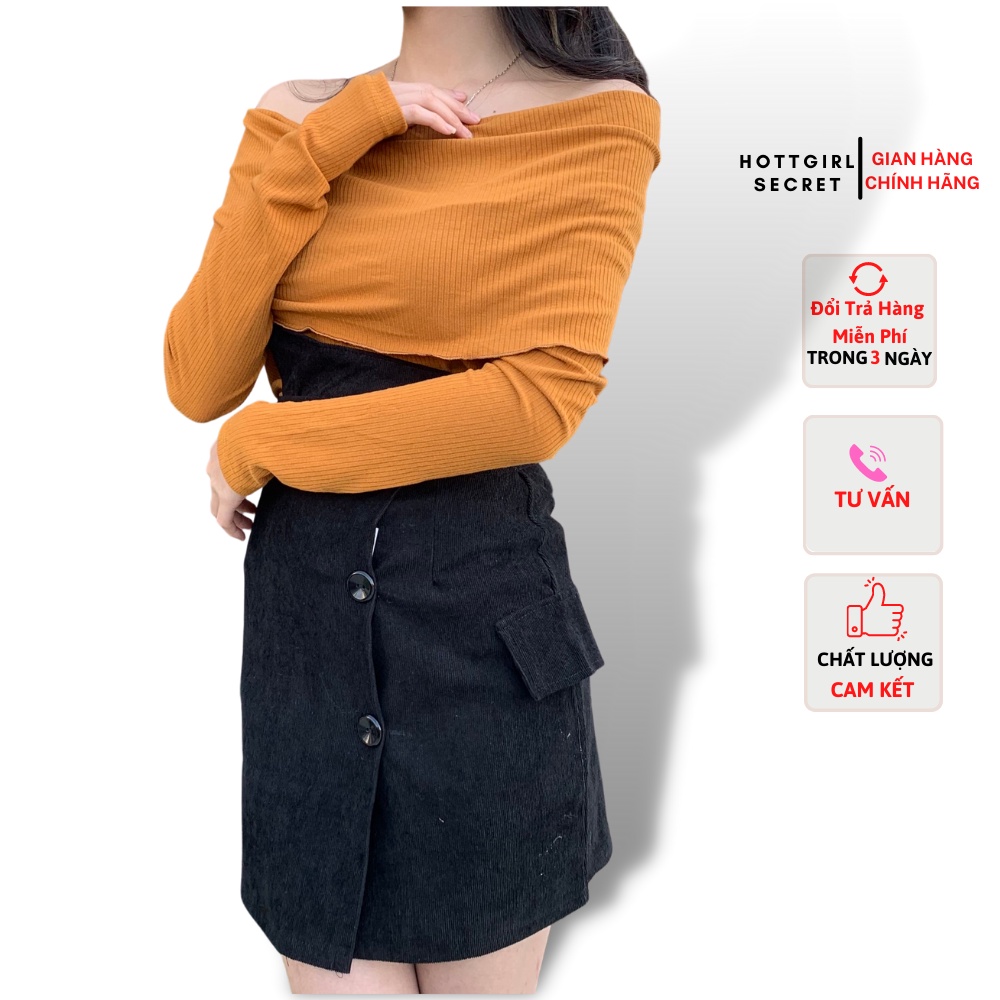 Áo len trễ vai form rộng đủ size Hottgirlshop,áo bẹt vai tay dài phong cách Hàn Quốc