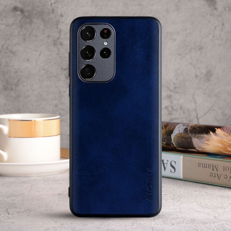 Ốp điện thoại da capa cổ điển sang trọng cho Samsung Galaxy S22 Ultra Plus 5G coque/ Samsung Galaxy S22 Ultra Plus 5G