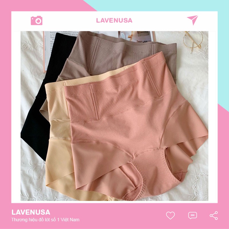 Quần lót nữ cotton cạp cao kháng khuẩn freesize dưới 65kg LAVENUSA QL104