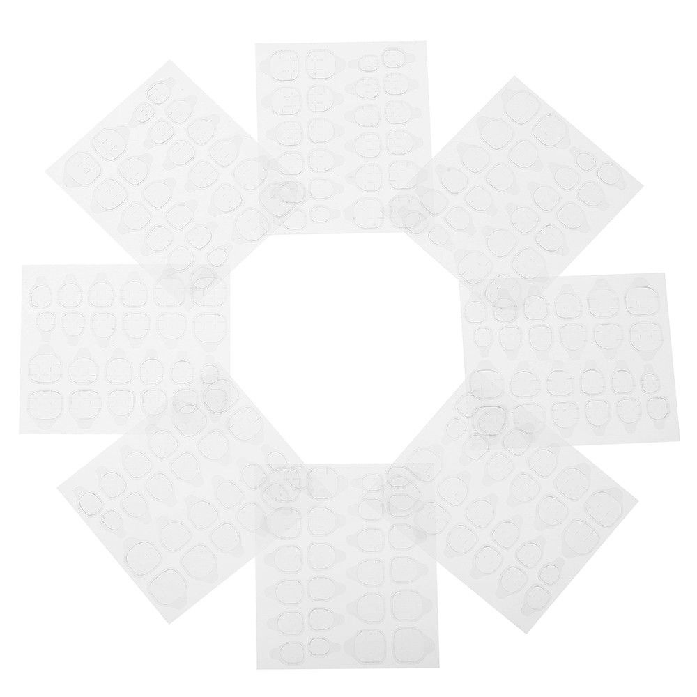 Bộ 5 Tò 60 Miếng Dán Móng Trong Suốt Trang Trí Nghệ Thuật Và Keo Hai Mặt