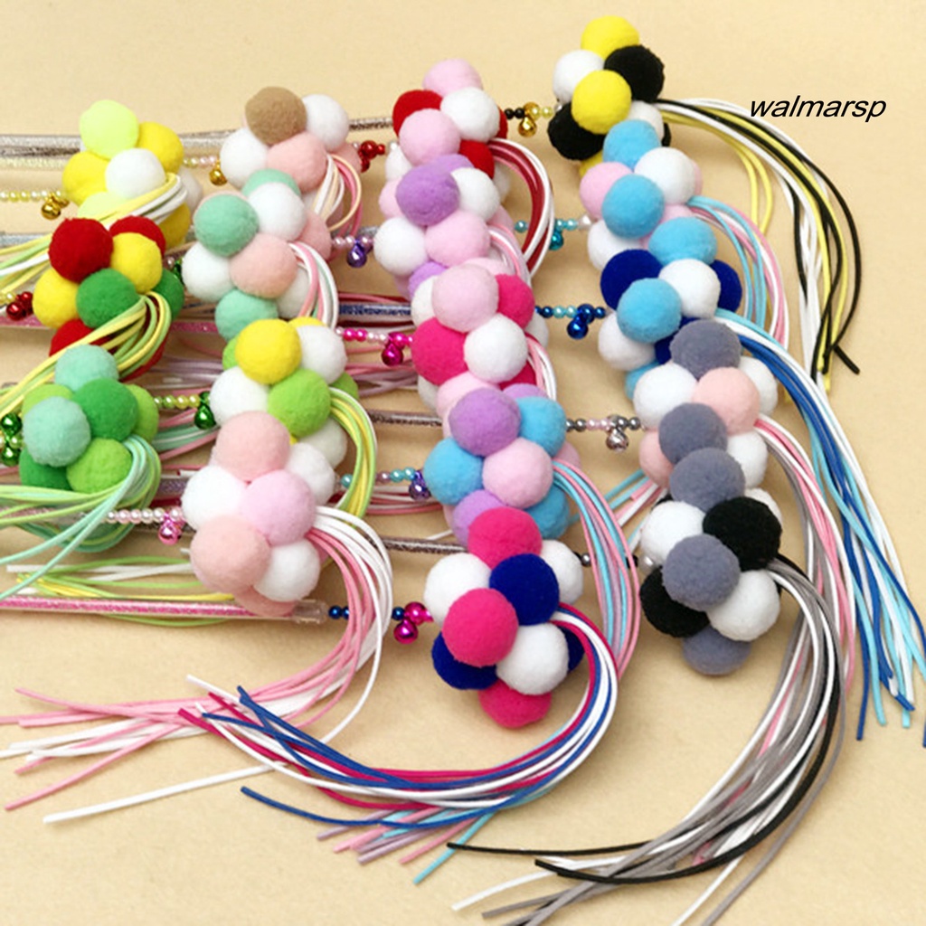 Gậy đồ chơi gắn tua rua và quả cầu lông xù dành cho mèo cưng