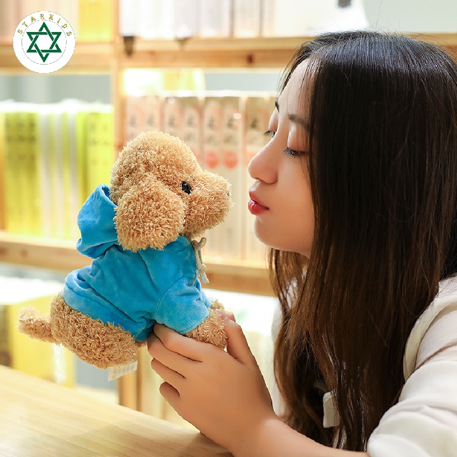 Thú bông chó Poodle mặc áo có mũ - Hàng cao cấp