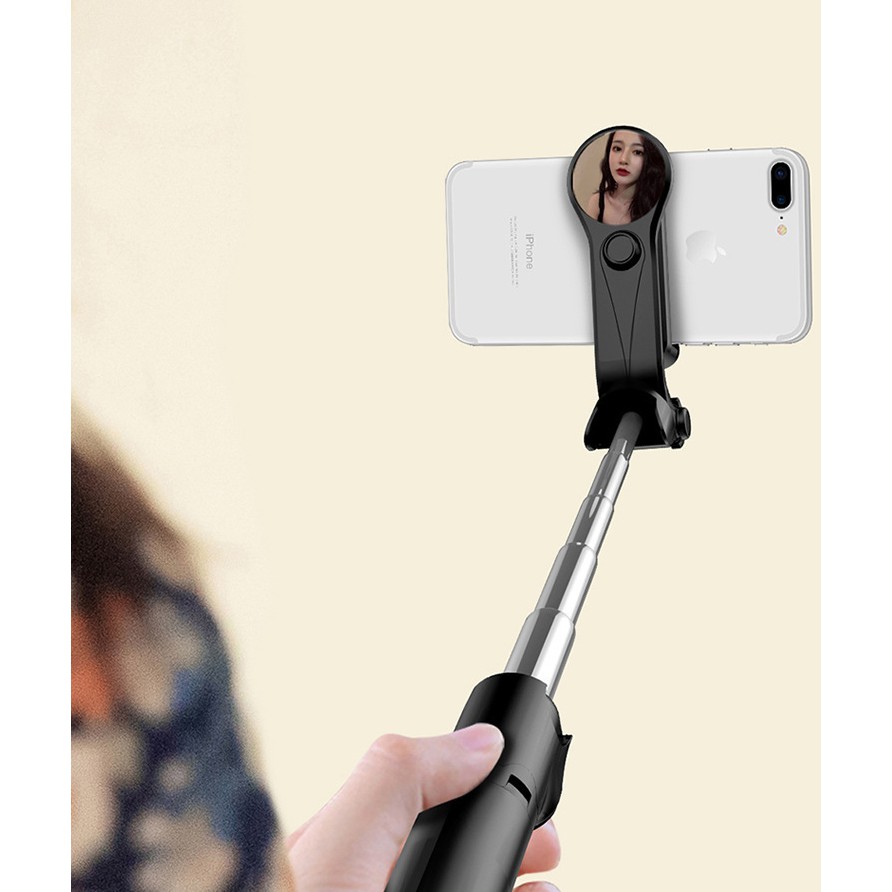 Gậy Chụp Ảnh Tự Sướng XT09S Có Gương Selfie Kèm 3 Chân Đứng Tripod Kết Nối Bluetooth - Remote Điều Khiển Từ Xa