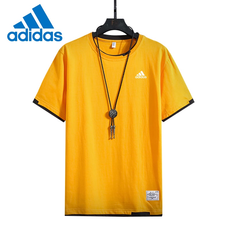 Adidas Áo Thun Ngắn Tay Cổ Tròn Dáng Suông Rộng Họa Tiết Thời Trang Cho Nam