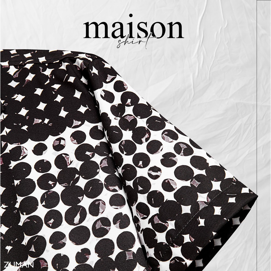 Áo sơ mi nam họa tiết Maison Shirt ASM209 ZUMAN form suông, chất vải lụa vân chéo cao cấp, thoáng mát | BigBuy360 - bigbuy360.vn