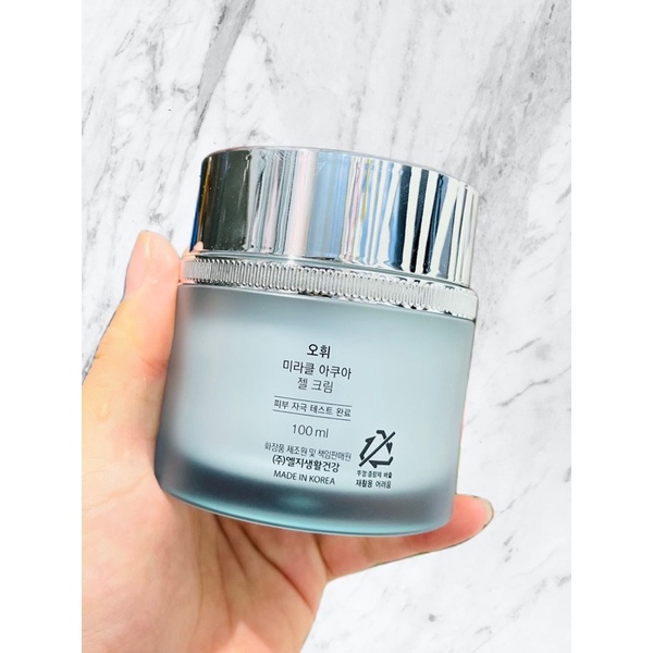 Set Kem dưỡng Ohui Xanh Miracle Aqua Gel Cream 100ml dành cho DA DẦU - HỖN HỢP DẦU - DA SIÊU DẦU