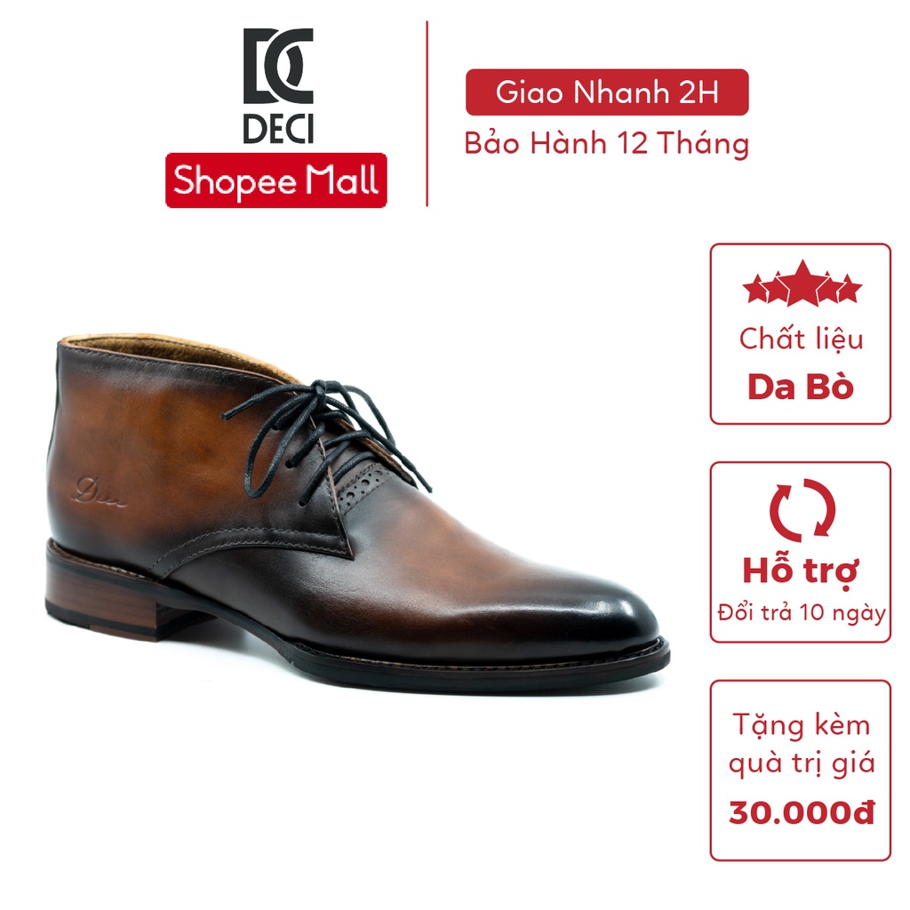 Giày tây công sở DECI màu nâu dòng giày CHUKKA BOOTS AH