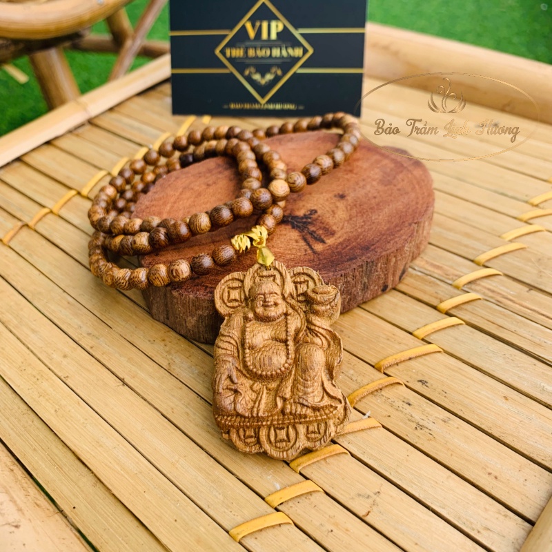 Dây Chuyền Trầm Hương - 108 Hạt Chuỗi Đeo Vòng Cổ Mix Mặt Phật Tự Nhiên  Phong Thủy Cao Cấp Quà Tặng Nam Nữ