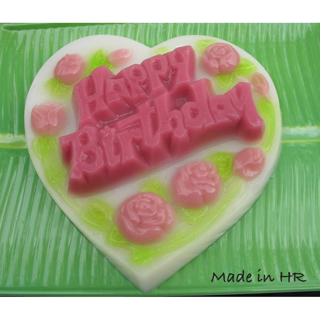 Khuôn rau câu 20cm tròn mẫu Nho, Hồng, Cúc, Sen, Thược dược, Happy Birthday mới - Jelly tray NL-20c