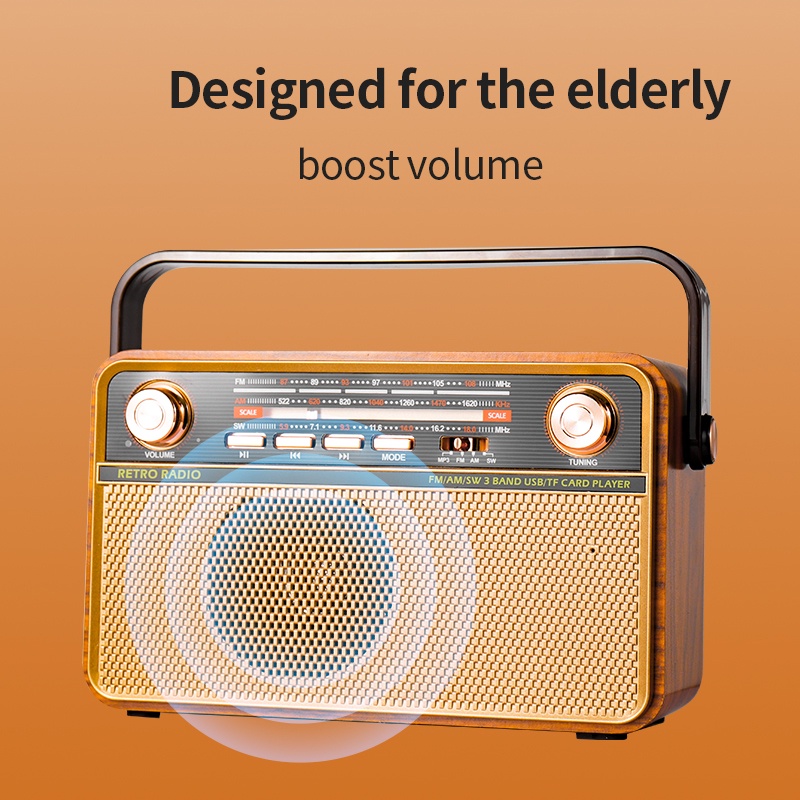 Radio FM Ba Băng Tần Thiết Kế Cổ Điển Cổng USB Thẻ Nhớ / Audio Thiết Kế Mới