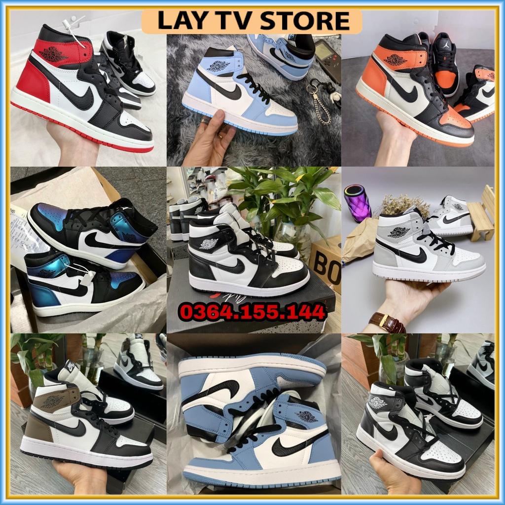 Giày Thể Thao Jordan cổ cao ⚡️𝕋ổ𝕟𝕘 𝕂𝕙𝕠⚡️ Giày JORDAN xám vạch đen cao cổ nam nữ cao cấp full box bill