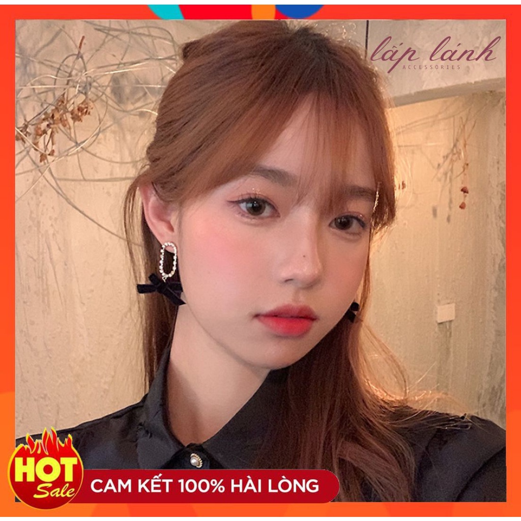 [HOT] BÔNG TAI KHUYÊN TAI NHUNG ĐEN ĐÍNH HẠT ĐÁ NHÂN TẠO THỜI TRANG CÁ TÍNH HÀN QUỐC PHONG CÁCH 221BT006