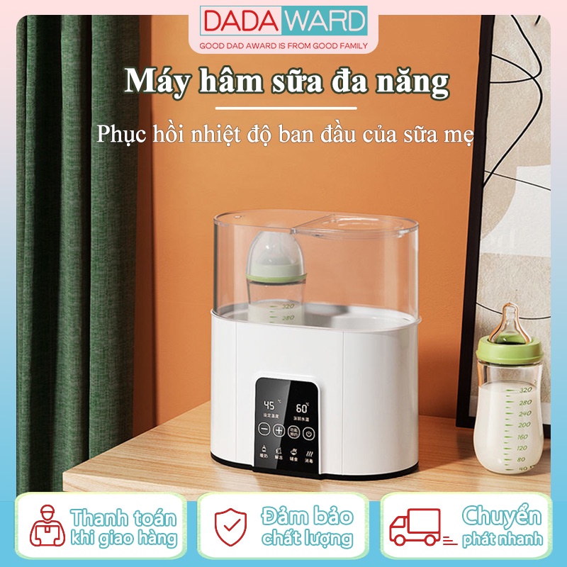 Máy hâm sữa thông minh thiết kế 4 trong 1 với màn hình cảm ứng đa năng tiệt trùng 2 bình sữa cùng lúc cho bé