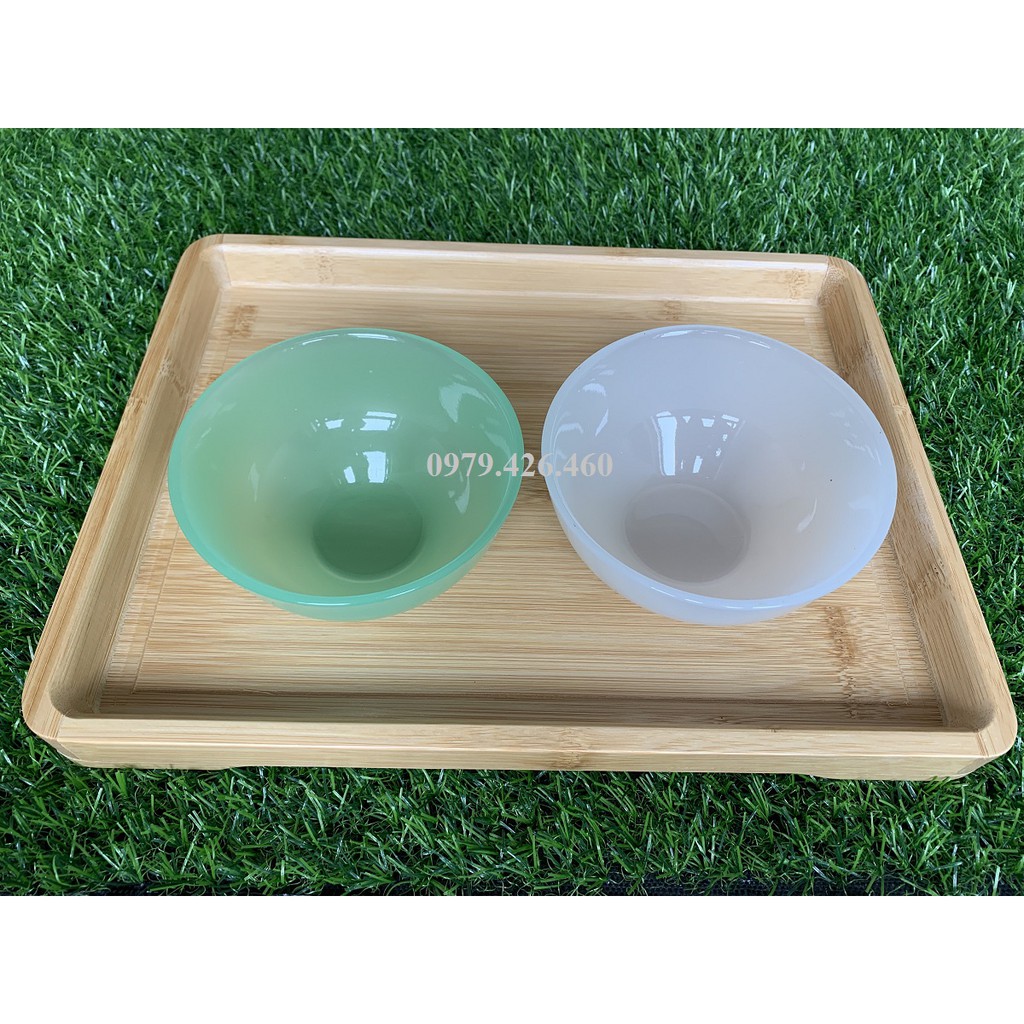 Bát Ngọc ăn cơm - Màu xanh ngọc và màu trắng cao cấp, sang đẹp, kích thước 6 x 11.5cm (Ảnh thật shop tự chụp)