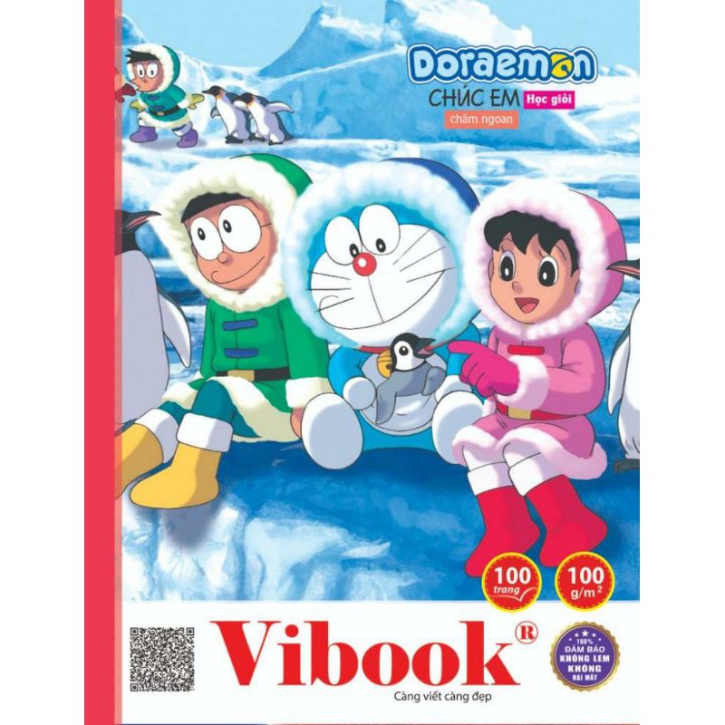 Lốc 5 Tập Vibook Doraemon 4 ô ly - Mẫu Ngẫu Nhiên (96 Trang - Đl 100Gsm)