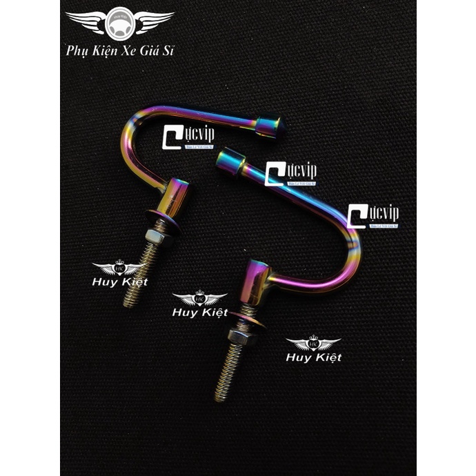 Combo 2 Móc Treo Đồ Xe Máy Kiểu Cong Đầu Nhọn Titan Gắn Baga Giữa Các Loại Xe MS4565