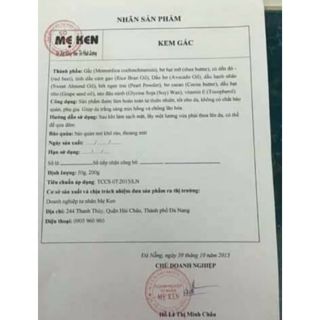 Kem dưỡng da mặt gấc mẹ ken