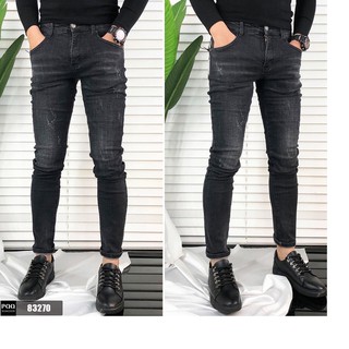 quần jean nam xám đen xước cào nhẹ chất jean giãn tốt 184 loại 1