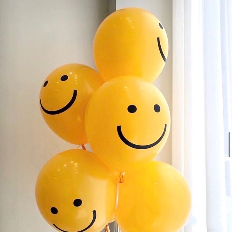 Set 5 bóng mặt cười trang trí sinh nhật Hàn quốc