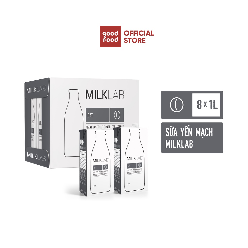 Sữa hạt yến mạch cao cấp ít đường milklab yến mạch từ úc thùng 8 hộp 1 lít - ảnh sản phẩm 1