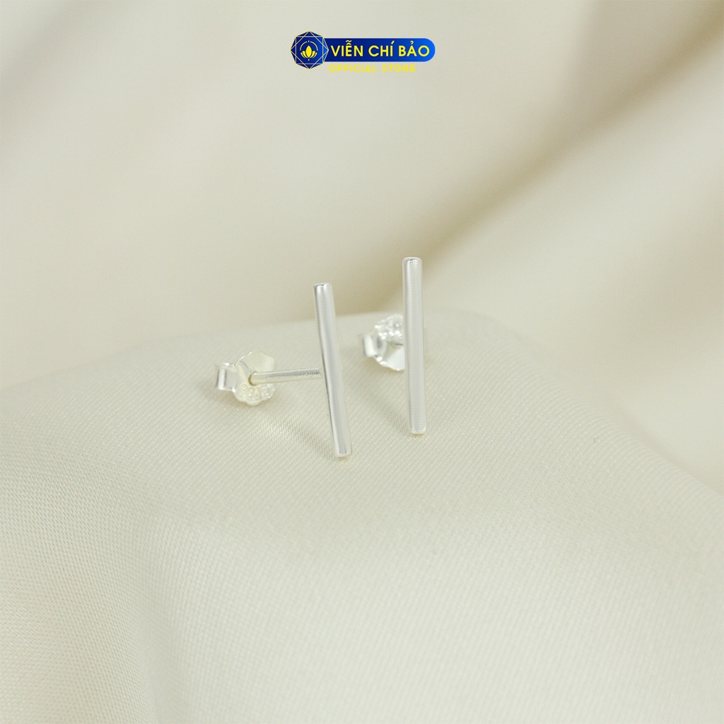 Bông tai bạc nữ thanh dài chất liệu bạc 925 thời trang phụ kiện trang sức Viễn Chí Bảo B400762