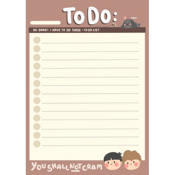 Set 10 tờ giấy to do list, check list a4 và a5 tiện lợi xinh xắn