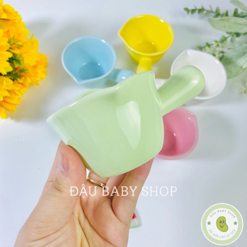Bát ăn dặm, chén ăn dặm gốm sứ  hình gáo tay béo cho bé tập ăn dặm 90ml