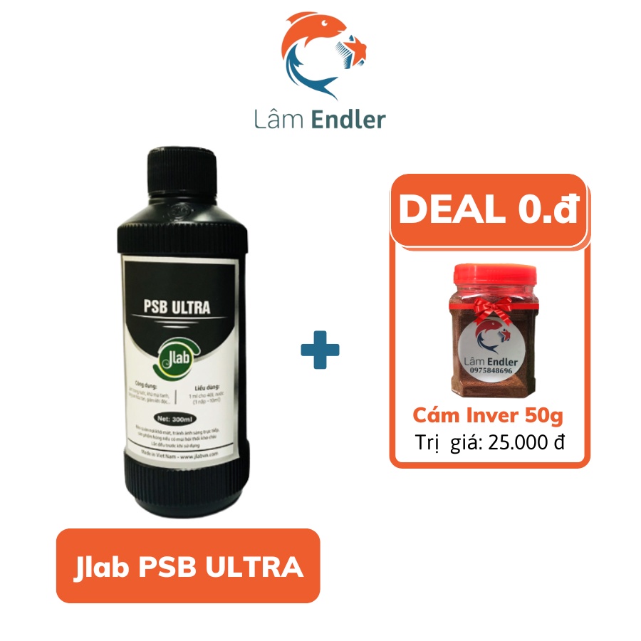 [ Tặng 50g Cám] Jlab PSB ULTRA : vi sinh sống, vi sinh bể cá, tăng oxy, giảm khí độc  - Tiết kiệm lê