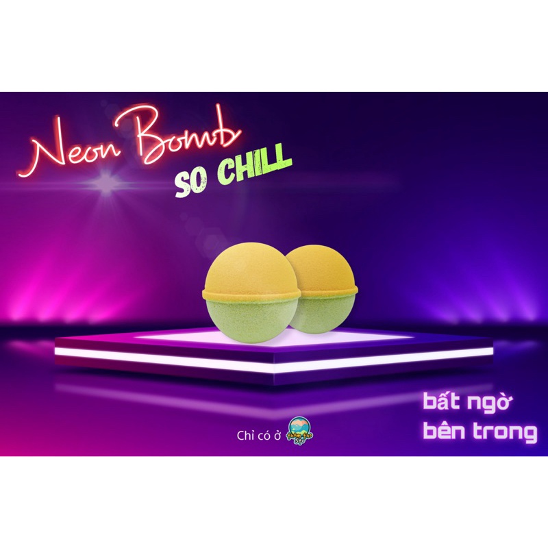 Bom tắm, viên sủi bồn tắm sủi màu sắc NEON BOMB bath bomb, 180 gram