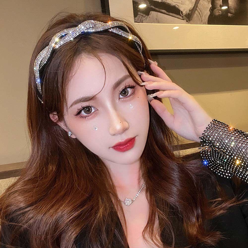 MXGOODS Băng Đô Cài Tóc Đính Đá Lấp Lánh Sang Trọng