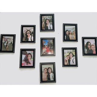 Khung Ảnh Gỗ Mặt Kính ❣️ GIÁ TẬN XƯỞNG ❣️ Khung Ảnh Treo Tường Và Để Bàn Viền Kẻ Kích Thước (10cm x 15cm , 13cm x 18cm )