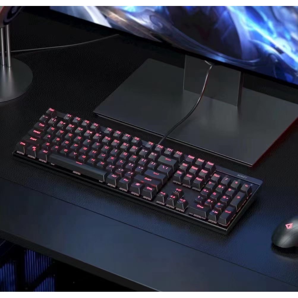 Bàn phím cơ gaming Aukey KM - G6 bàn phím led, đổi màu nhiều chế độ, chống nước, chống bụi