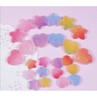 Charm kẹo tim sao bọc đường màu ombre size to và nhỏ