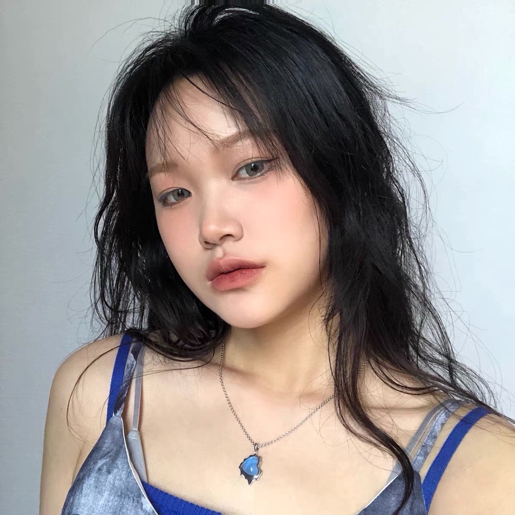 Dây Chuyền Hình Trái Tim Xanh Dương 19A1249 Thời Trang Hàn Quốc Đơn Giản Cho Cặp Đôi