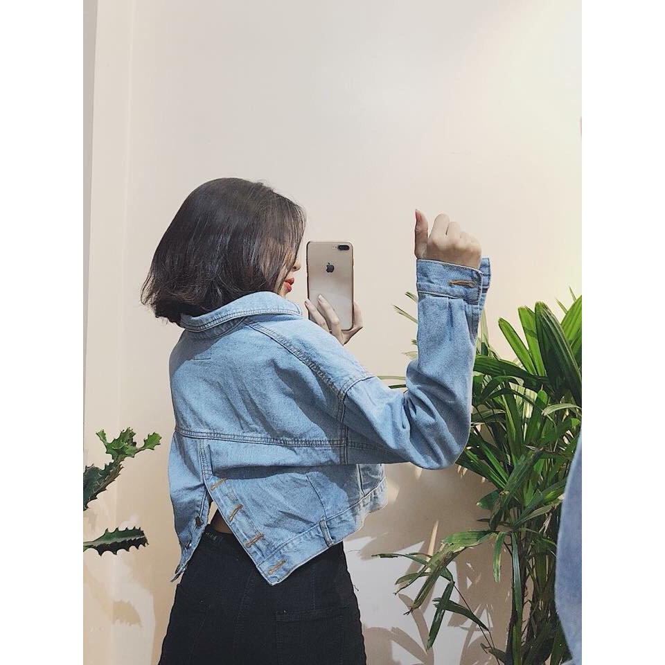 áo khoác jean nữ HÌNH THẬT 5 cúc sau lưng ( size dưới 55kg ) 8762