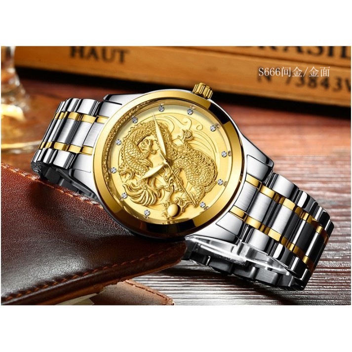 Đồng hồ nam rồng FNGEEN 3d dây thép chống nước | BigBuy360 - bigbuy360.vn