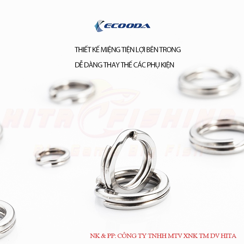 Khoen hở,split ring gắn lưỡi câu jig ECOODA Exairetika Hita Lure