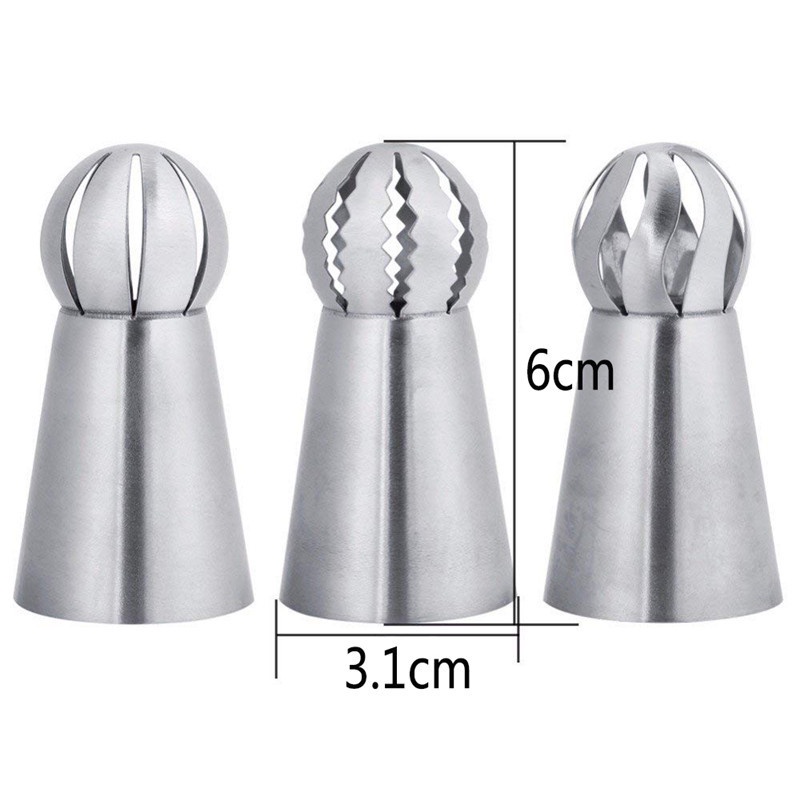 Bộ 3 Đuôi Bắt Bông Kem Trang Trí Bánh Bằng Thép Không Gỉ